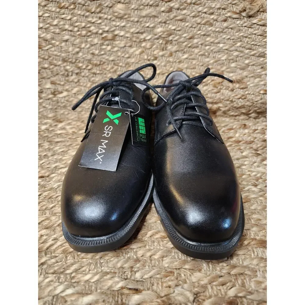 SR Max SRM3500 Mens 9.5 Black Arlington Slip Resistant Leather Dress Work Shoes